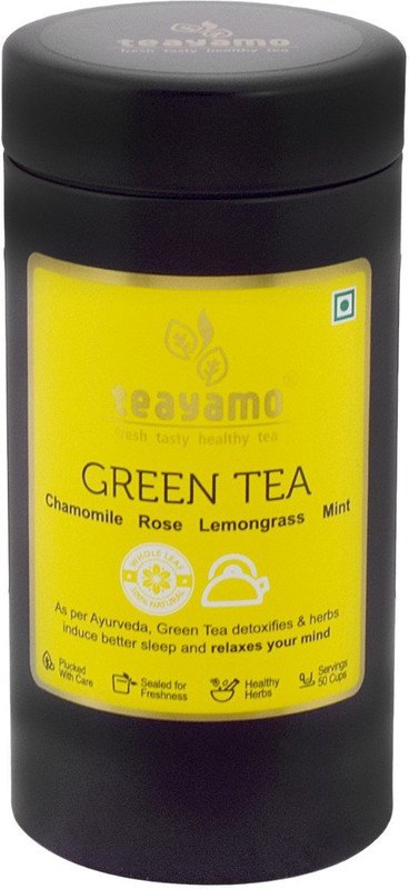 Teayamo Be Relaxed Green Tea Lemon Grass, Rose, Mint, Chamomile Green Tea Drum(100 g)