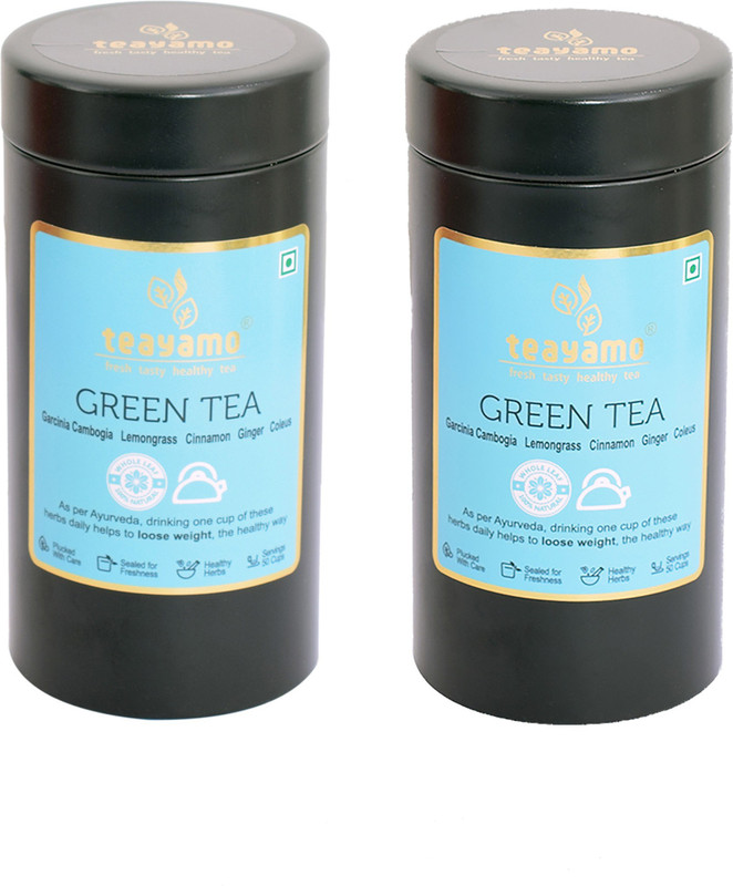 teayamo Slim Green Tea Combo Lemon Grass, Cinnamon, Ginger Green Tea Drum(100 g)