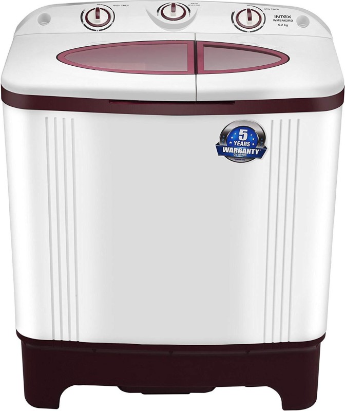 Intex 6.2 kg Semi Automatic Top Load Washing Machine Red(WMSA62RD) RS.9000 (33.00% Off) - Flipkart