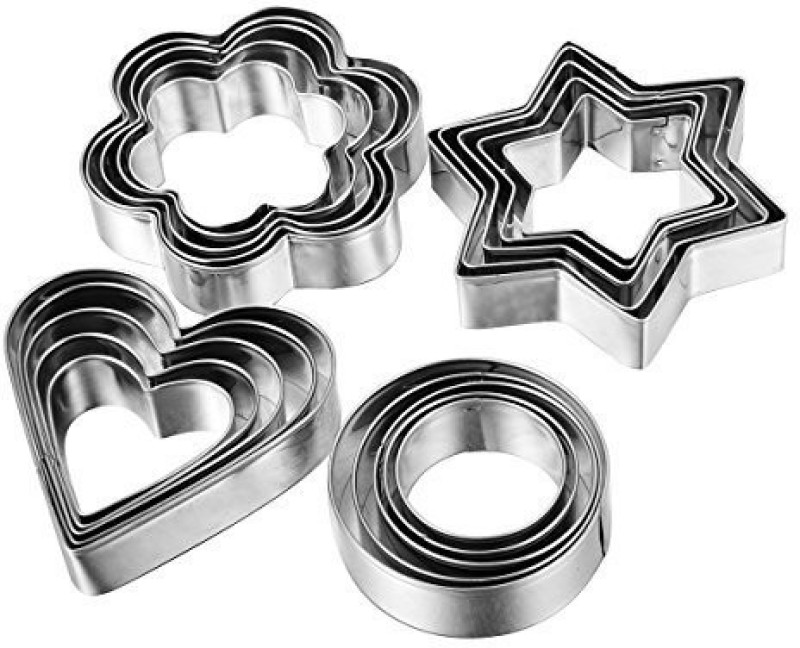 DIVINEZON ash-MX-Cookie-Cutter-20pcs Cupcake Maker(Steel, Non-stick Coating)