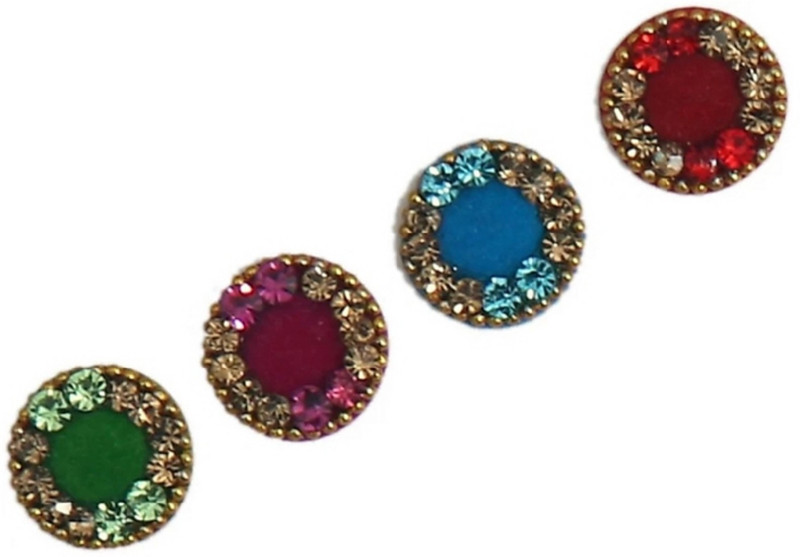 beauty gold precious stone bindi for beautiful lady & girl forehead, nails, tattooing Multicolor Bindis(mugli marathi, bengali bindi, Bollywood style)