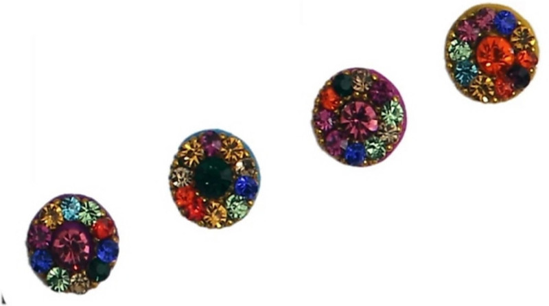 beauty gold rainbow bindi for beautiful lady & girl forehead, nails, tattooing Multicolor Bindis(mugli marathi, bengali bindi, Bollywood style)