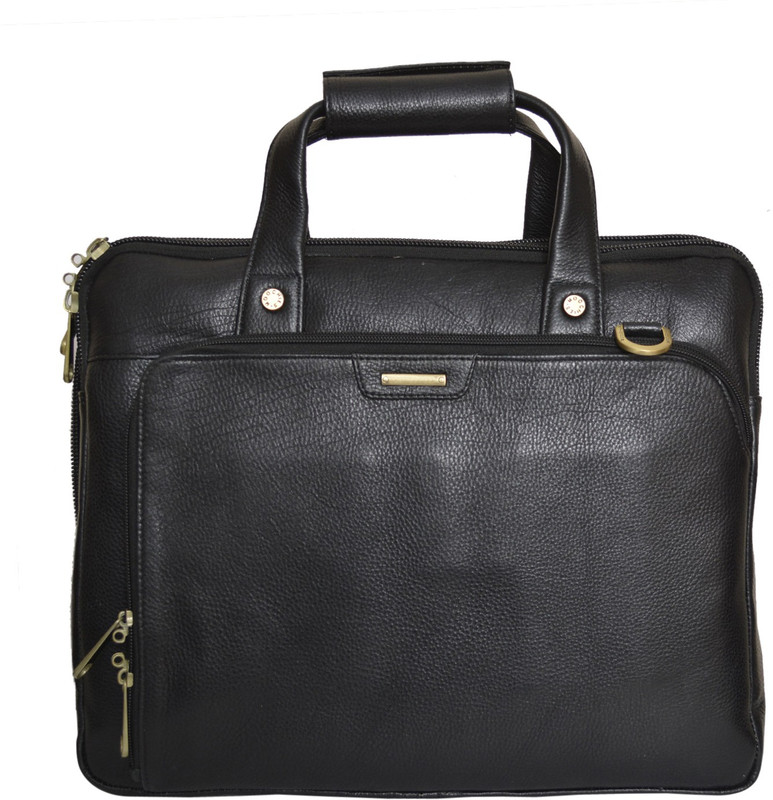 Swiss SWISSLEATHERSHOULDER LAPTOP Medium Briefcase - For Men & Women(BLACK)