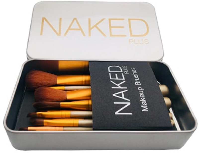 nakedplus 12 Makeup Brush - brown (Pack of 12)(Pack of 12)