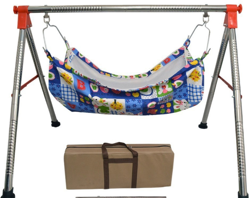 madewell Indian Style Ghodiyu Born Baby Sleep Swing Cradle, Pink(Silver)