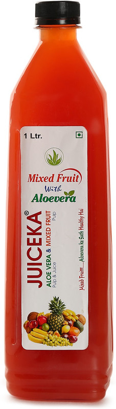 Juiceka Mix Fruit Drink With Alovera Pulp 1 LTR Pack Of 4 Bottles(4 x 1000 ml)