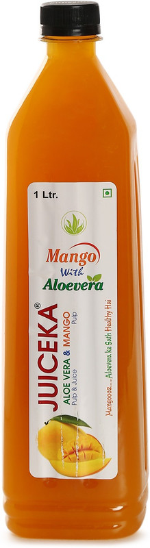 Juiceka Mango Fruit Drink With Alovera Pulp 1 LTR Pack Of 4 Bottles(4 x 1000 ml)