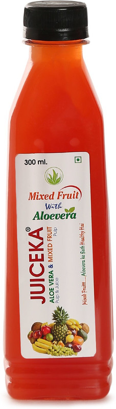 Juiceka Mix Fruit Drink With Alovera Pulp 300 ML Pack Of 12 Bottles(12 x 300 ml)