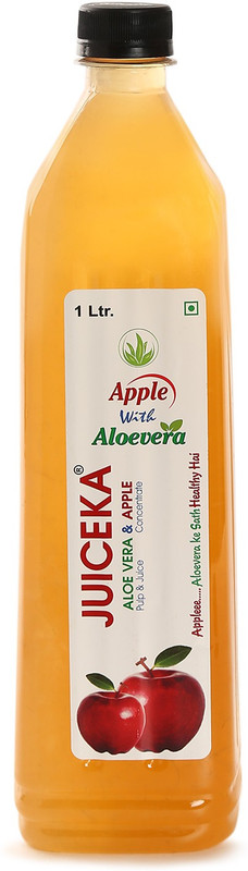 Juiceka Apple Fruit Drink With Alovera Pulp 1 LTR Pack Of 4 Bottles(4 x 1000 ml)