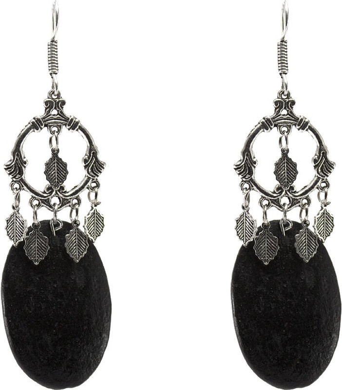 swaush Antique Silver Tone Wood Earrings For Women & Girls Wood Drops & Danglers