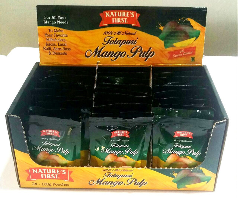 NATURE'S FIRST Totapuri Mango Pulp, 100 Grams Peeled 100 g(24)