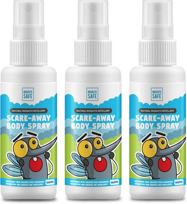 moskito safe Scare Away DEET Free Mosquito Repellent Spray 100ml Pack of 3(Pack of 3)