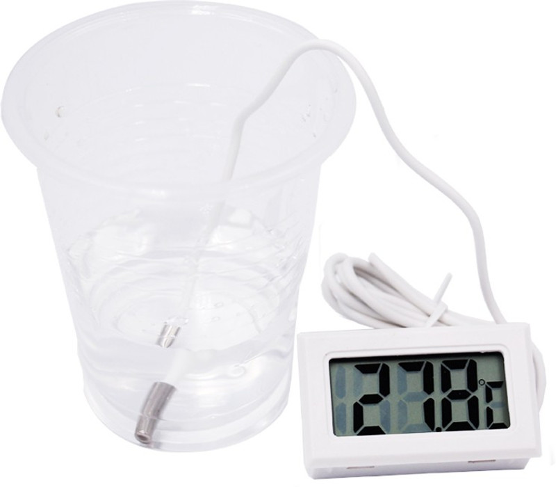 Divinext -50° to 110°C PM-10 Mini Fridge Thermometer Portable LCD Electronic Thermometer Temperature Meter with External Wired Probe Sensor for Fridge Freezer Refrigerator Coolers Chillers Aquarium Fish Tank Water Indoor Outdoor Kitchen Cooking Food Temperature Meter PM-10 Digital Touch Free Kitchen