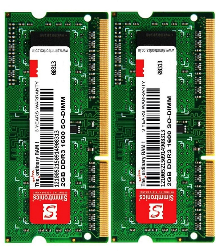 simtronics 2 gb ddr3 laptop ram 1600. DDR3 2 GB (Dual Channel) Laptop (2gb ddr3 1600)(Green)