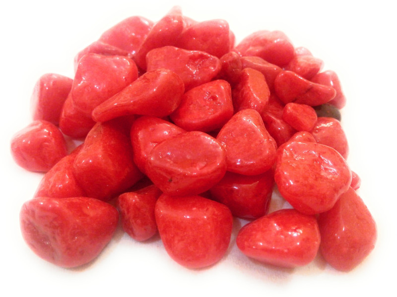 stone pebbles Sivananda Gems And Crafts Orange Colored Pebbles/Gravels/Stone, 1 kg Polished Asymmetrical Marble Stone(Red 1 kg)