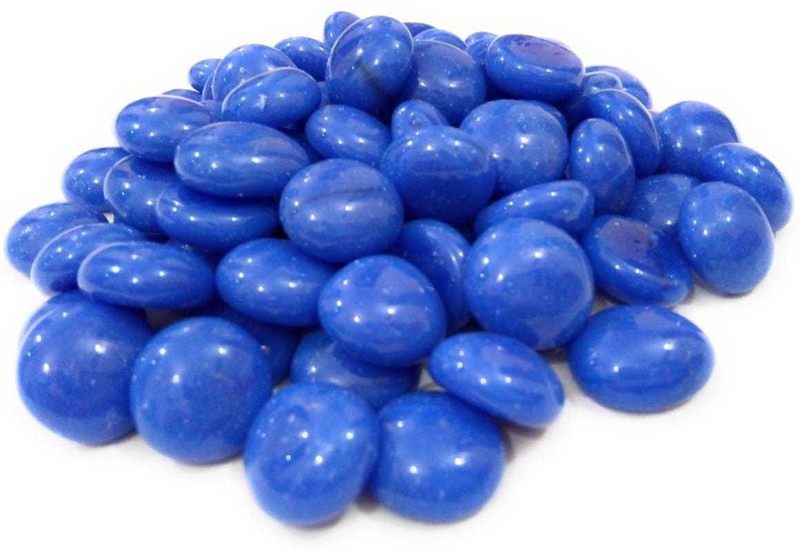 stone pebbles Pebbles Stones For Home Decor Vase Fillers Flat Blue Marbles - 500 Gm (2 X 2 CM) Polished Round Fire Glass Pebbles(Blue 500 g)
