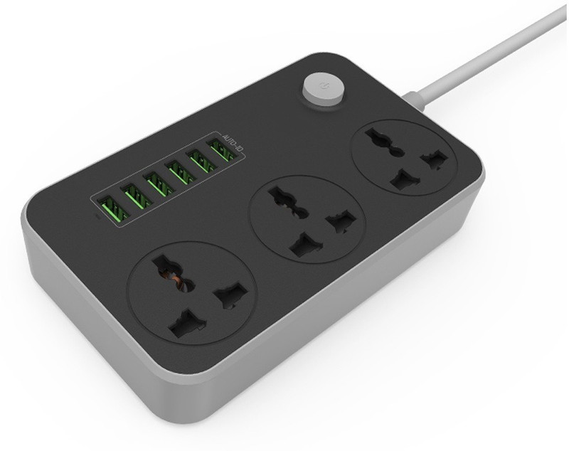 99 Gems 2 MTR LENTH CORD 6 USB + POWER 3 Socket Surge Protector(Multicolor)