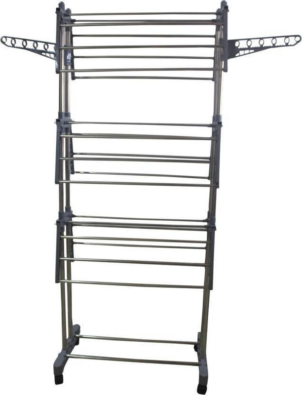 madewell Prime Stainless Steel 3-Pole Clothes Drying Stand(Multicolour) Stainless Steel Floor Cloth Dryer Stand(Grey)