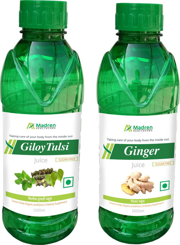 Madren Healthcare Giloy Tulsi 1 Ltr & Ginger Juice 1 Ltr(2 x 1000 ml)