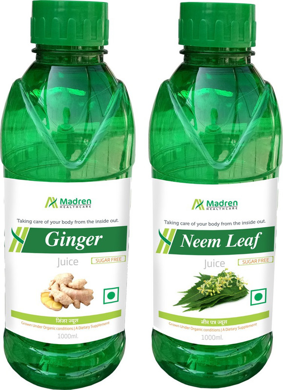 Madren Healthcare Ginger 1 Ltr & Neem Juice 1 Ltr(2 x 1000 ml)