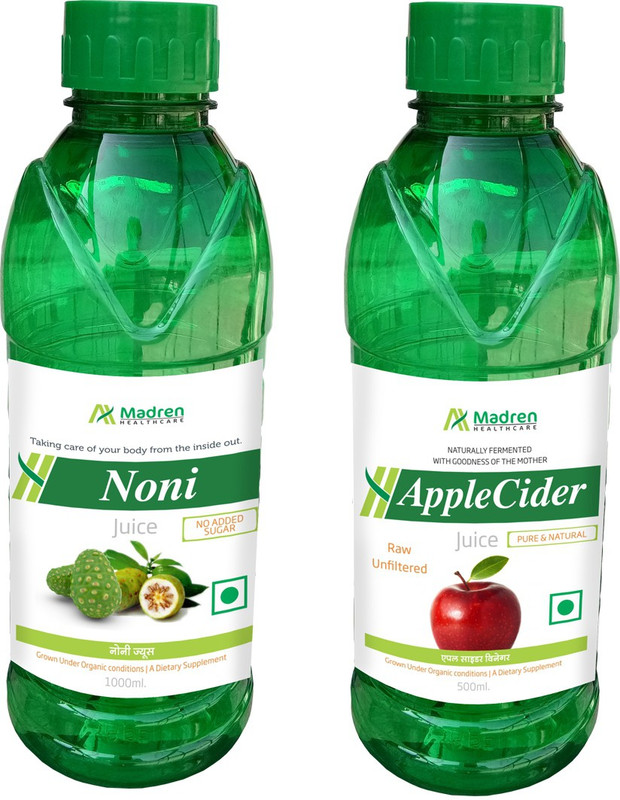 Madren Healthcare Noni 1 Ltr & Apple Cider Vinegar 500ml(2 x 750 ml)