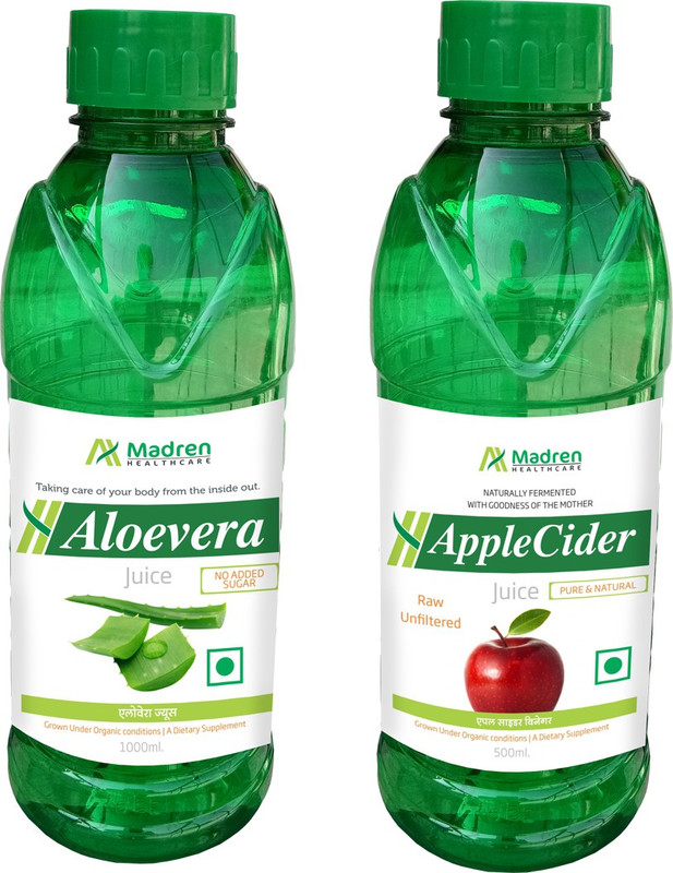 Madren Healthcare Aloevera 1 Ltr & Apple Cider Vinegar 500ml(2 x 750 ml)