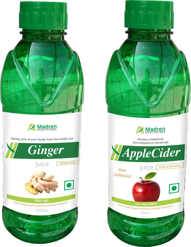 Madren Healthcare Ginger 1 Ltr & Apple Cider Vinegar 500ml(2 x 750 ml)