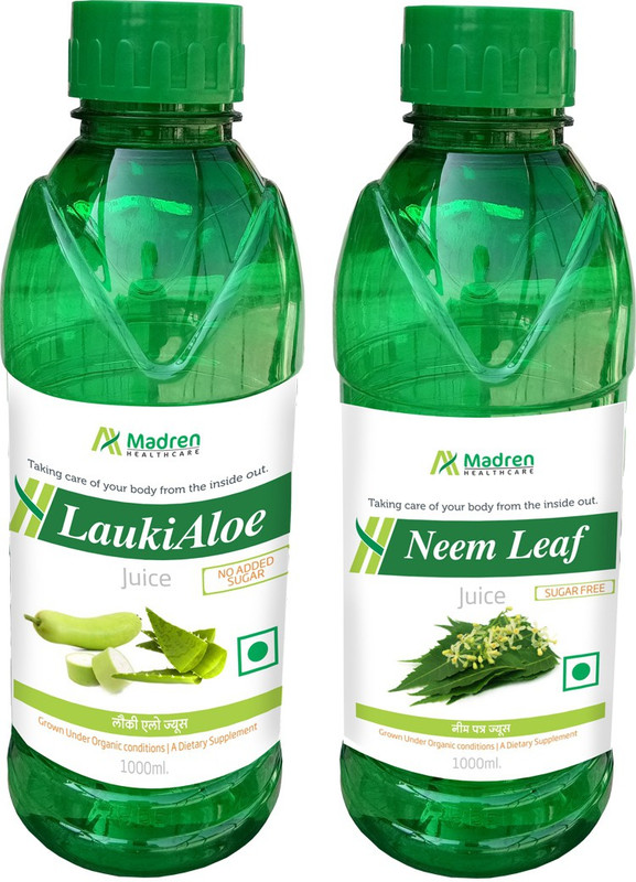Madren Healthcare Lauki Aloe 1 Ltr & Neem Juice 1 Ltr(2 x 1000 ml)