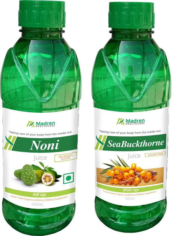 Madren Healthcare Noni 1 Ltr & Sea Buckthorne Juice 500 ml(2 x 750 ml)