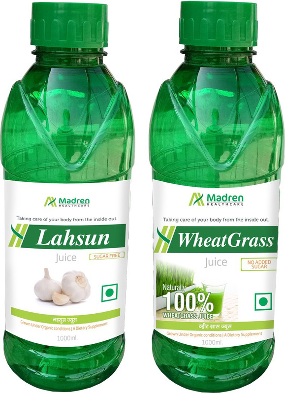 Madren Healthcare Lahsun 1 Ltr & Wheat Grass Juice 1 Ltr(2 x 1000 ml)
