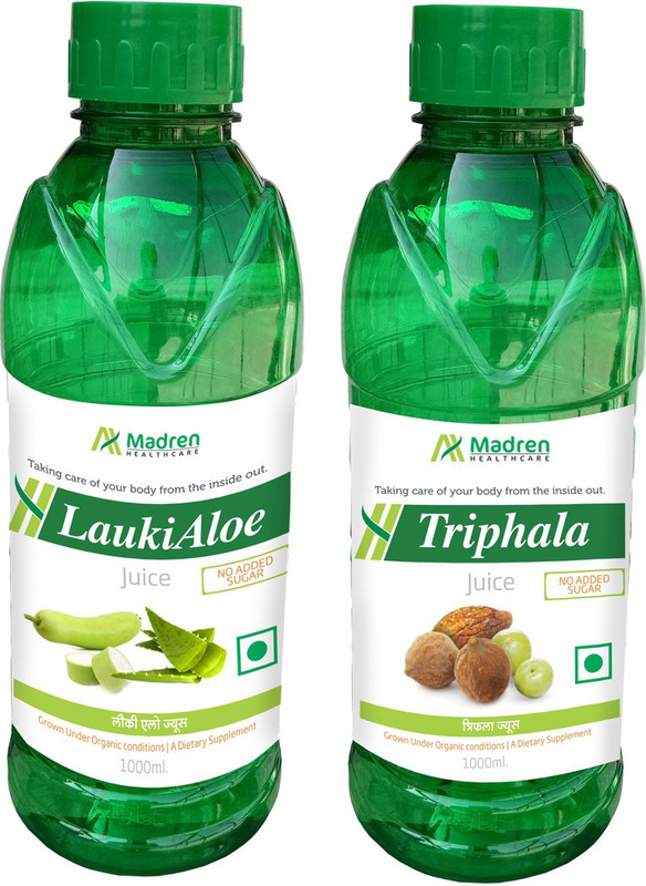 Madren Healthcare Lauki Aloe 1 Ltr & Triphala Juice 1 Ltr(2 x 1000 ml)