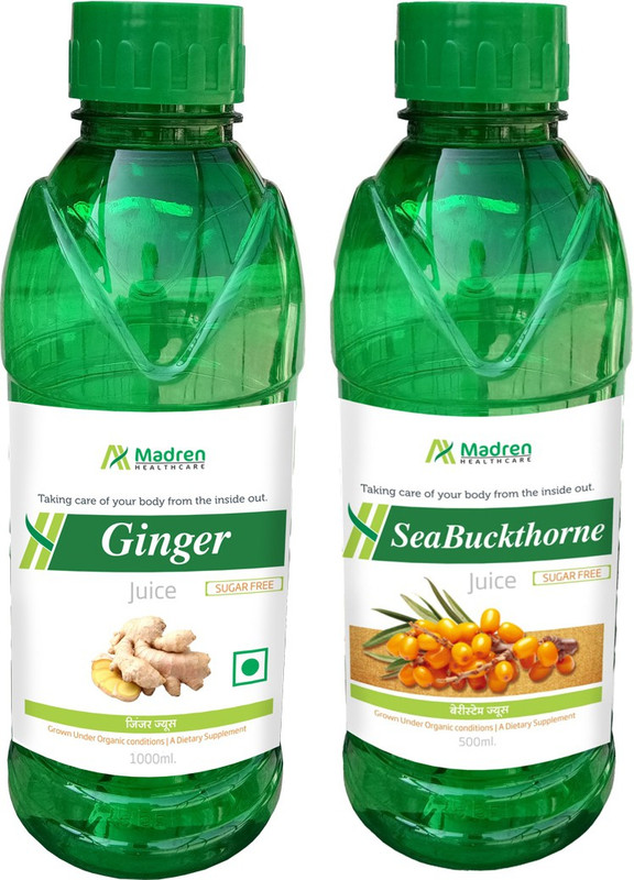 Madren Healthcare Ginger 1 Ltr & Sea Buckthorne Juice 500 ml(2 x 750 ml)