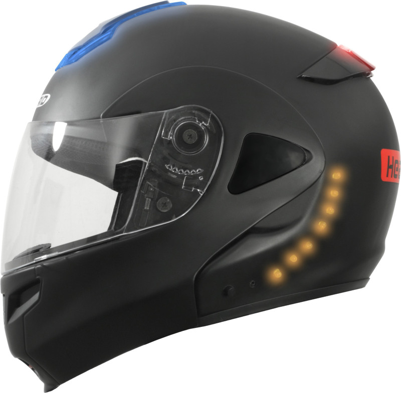 headfox Turn Signal Indicator Light Motorbike Helmet(Black)