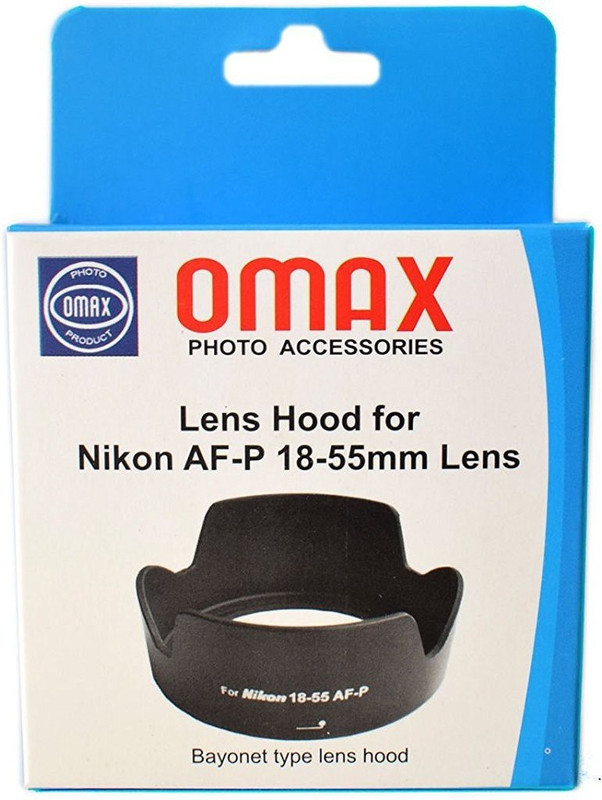 OMAX For Nikkor AF-P 18-55mm VR Lens Hood(55 mm, Black)