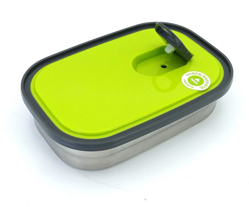 homio Stainless Steel Container, Lunch Box, Tiffin Box, Snacks Box, Steel Bowls Rectangle Green 1 Containers Lunch Box(320 ml)