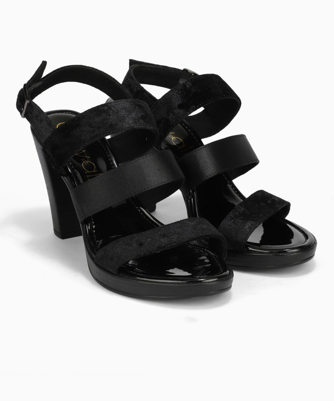 catwalk black block heels