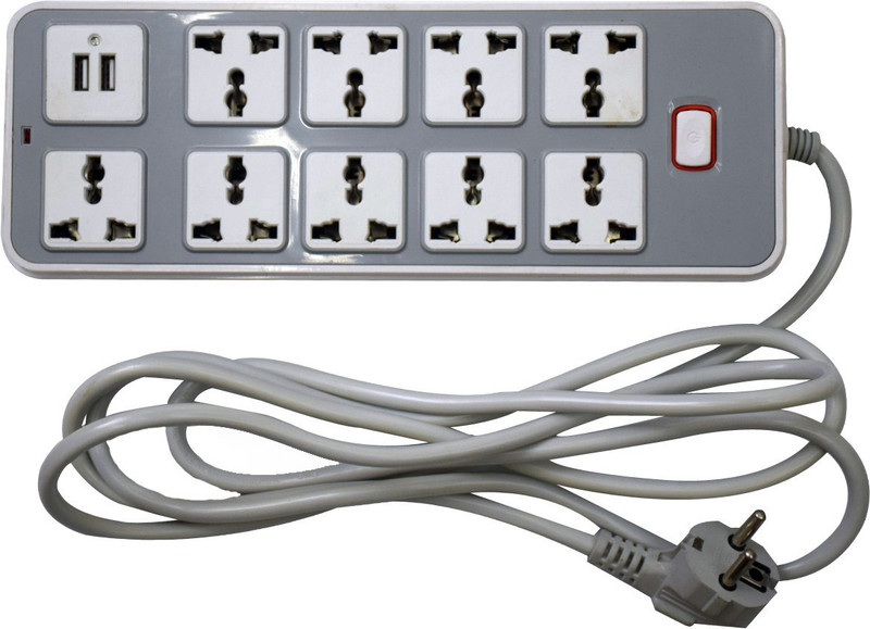 AARIP Essential Series 12-Socket Surge Protector with USB Port 12 Socket Surge Protector(Multicolor)