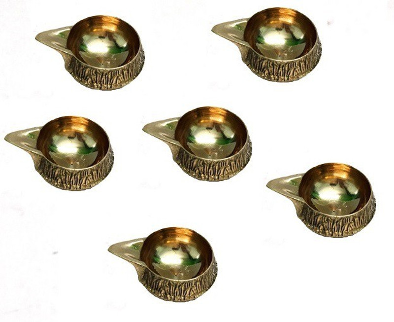 sarah online store Kuber Diya for pooja (Pack of 06) Brass (Pack of 6) Table Diya Set(Height: 1 inch)