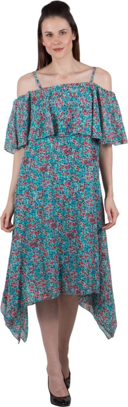 G & M Collections Women Fit and Flare Multicolor Dress