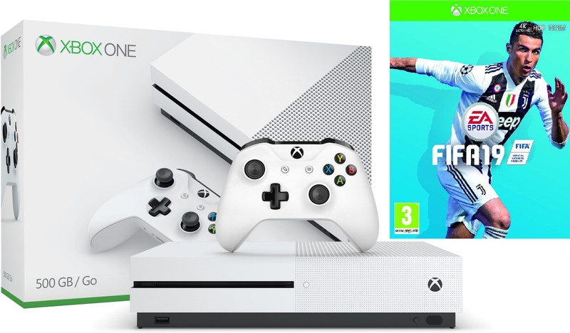 Microsoft XBOX ONE S CONSOLE 500 GB GB with Fifa 19(White)