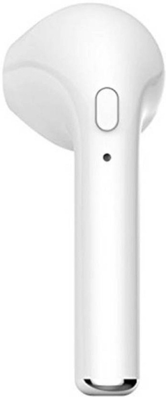 am international company I7 Single Bluetooth Headset with Mic(White, In the Ear)