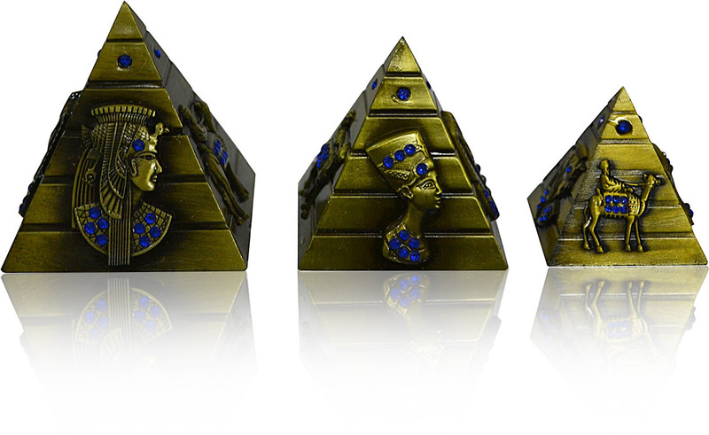 jaycoknit Trio Brothers Pyramid Metal Collectible Decor Antique Lucky Showpiece,Gift (Pack of 3,Copper) Decorative Showpiece  -  6 cm(Brass)