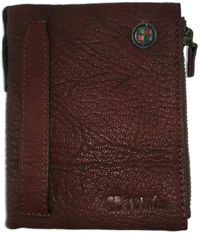 waltz Men Maroon Genuine Leather Wallet(9 Card Slots)