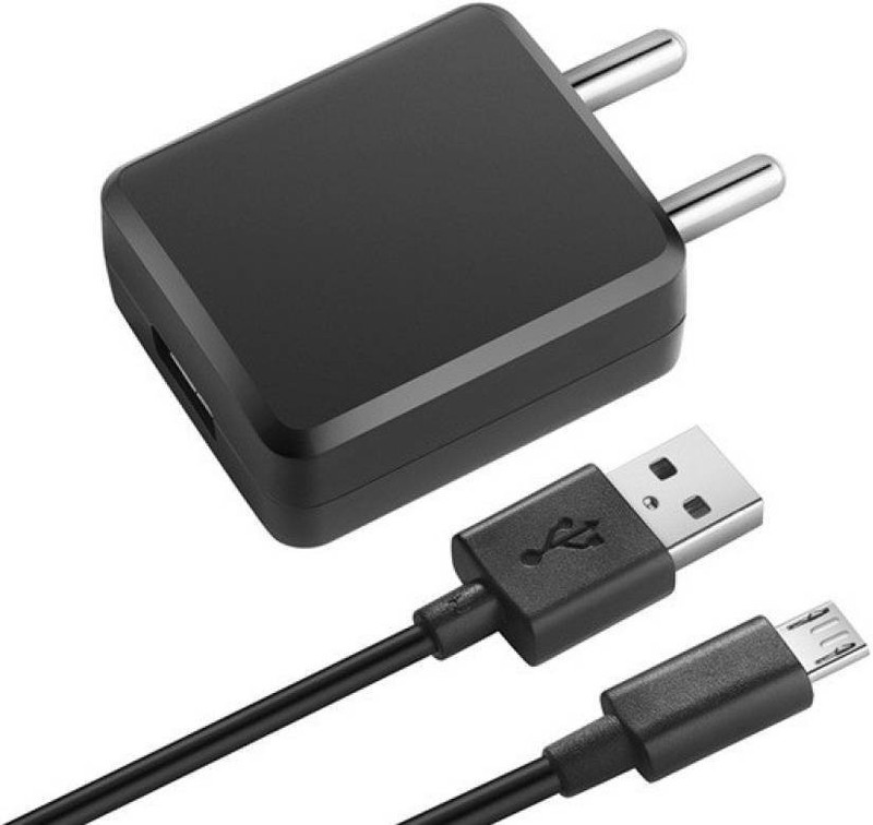 wrapo 2.1A Fast Charging Charger & USB Cable Compatible With All Smart Phones,Tablet Mobile Charger(Black, Cable Included)