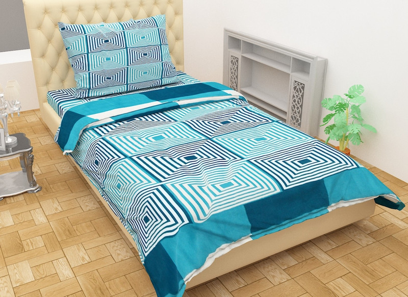shiv textites 144 TC Polycotton Single Printed Bedsheet(Pack of 2, Multiclor)