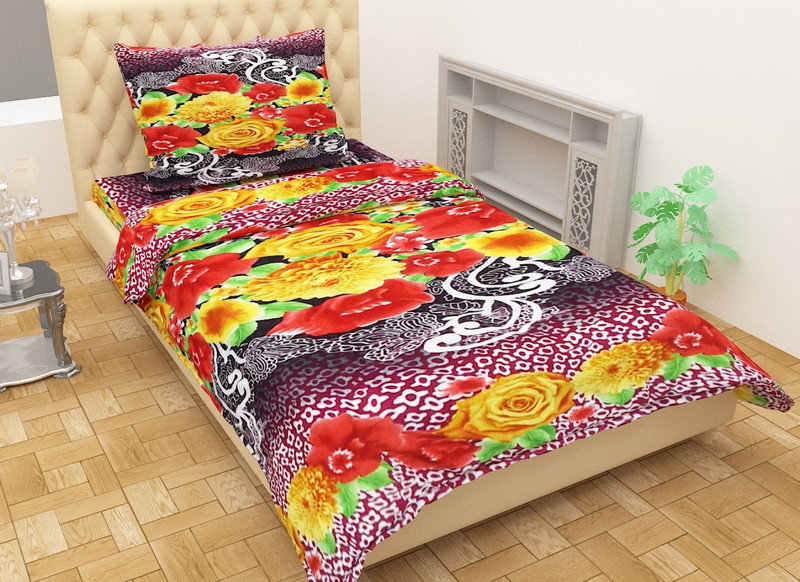 shiv textites 120 TC Polycotton Single Printed Bedsheet(Pack of 2, Multiclor)