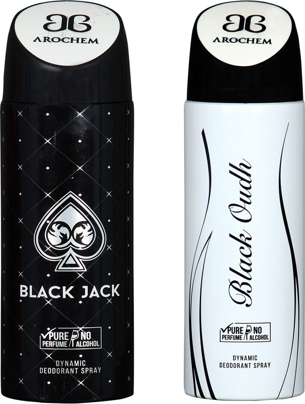 arochem COMBO BLACK JACK & BLACK OUDH DYNAMIC DEODORANT SPRAY Deodorant Spray  -  For Men & Women(400 ml, Pack of 2)