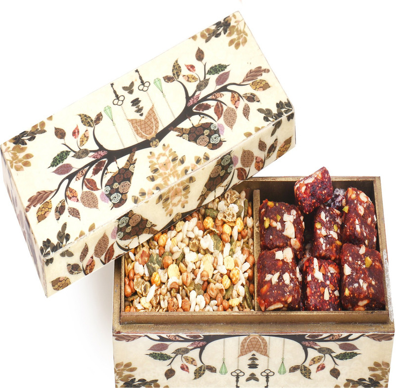 Ghasitaram Gifts Diwali Gifts - Hampers Wooden 2 part Sugarfree Dates, Figs Bites and Protein Mix Namkeen Box Combo(3) Ghasitaram Gifts Diwali Gifts - Hampers Wooden 2 part Sugarfree Dates, Figs Bites and Protein Mix Namkeen Box Combo(3)