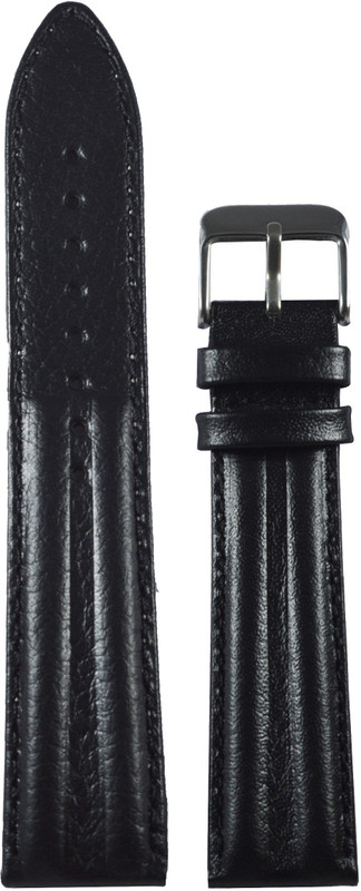 Kolet Half Padded 20 mm Leather Watch Strap(Black)