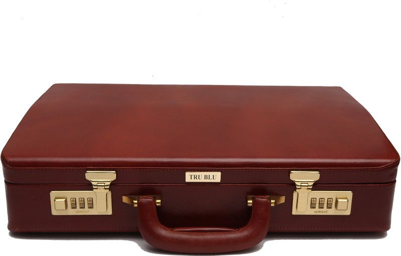TRU BLU Brief-case Large Briefcase - For Men & Women(Brown)